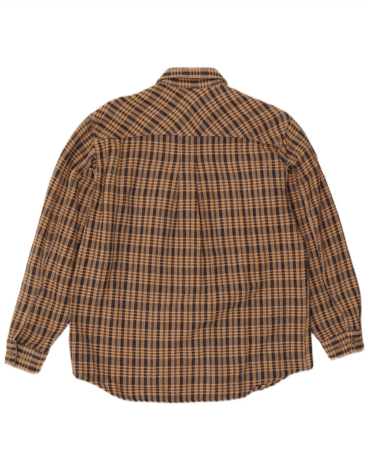 Cămașă de flanel pentru bărbați Marlboro Classics, bumbac cu carouri, bej, mare