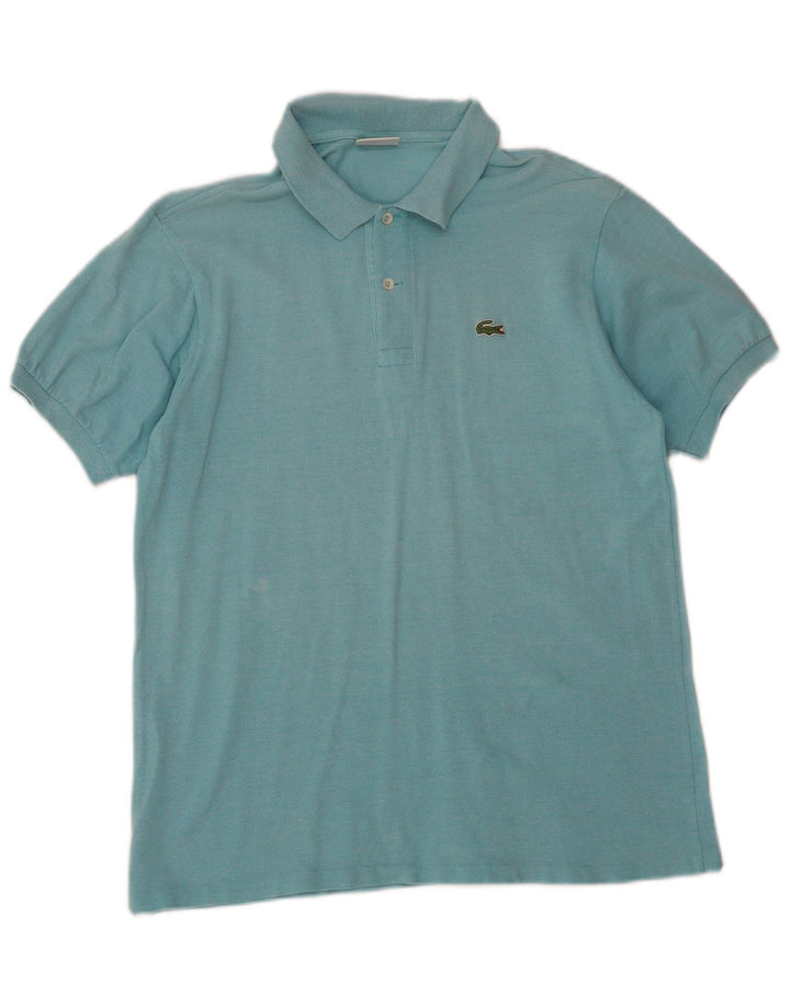 LACOSTE Mens Polo Shirt Size 5 Large Blue Cotton