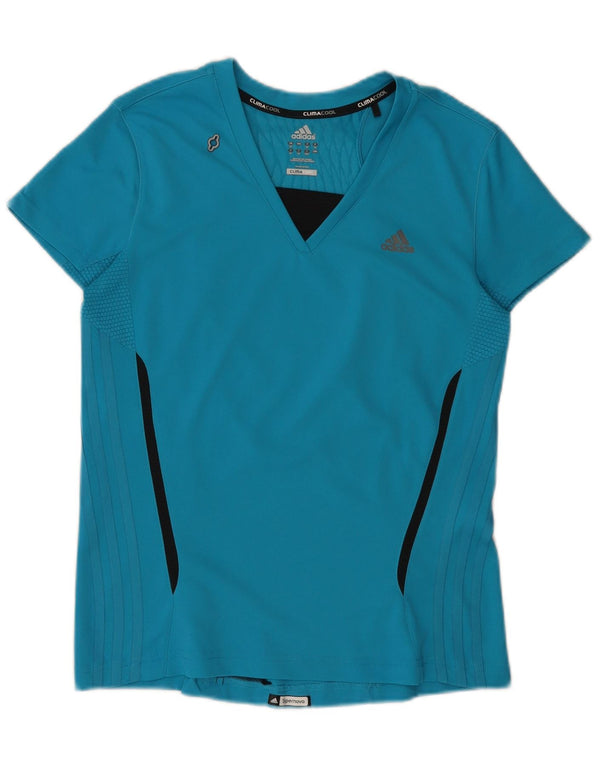 Tricou Adidas Climacool pentru femei Top UK 16 Large Blue Colorblock