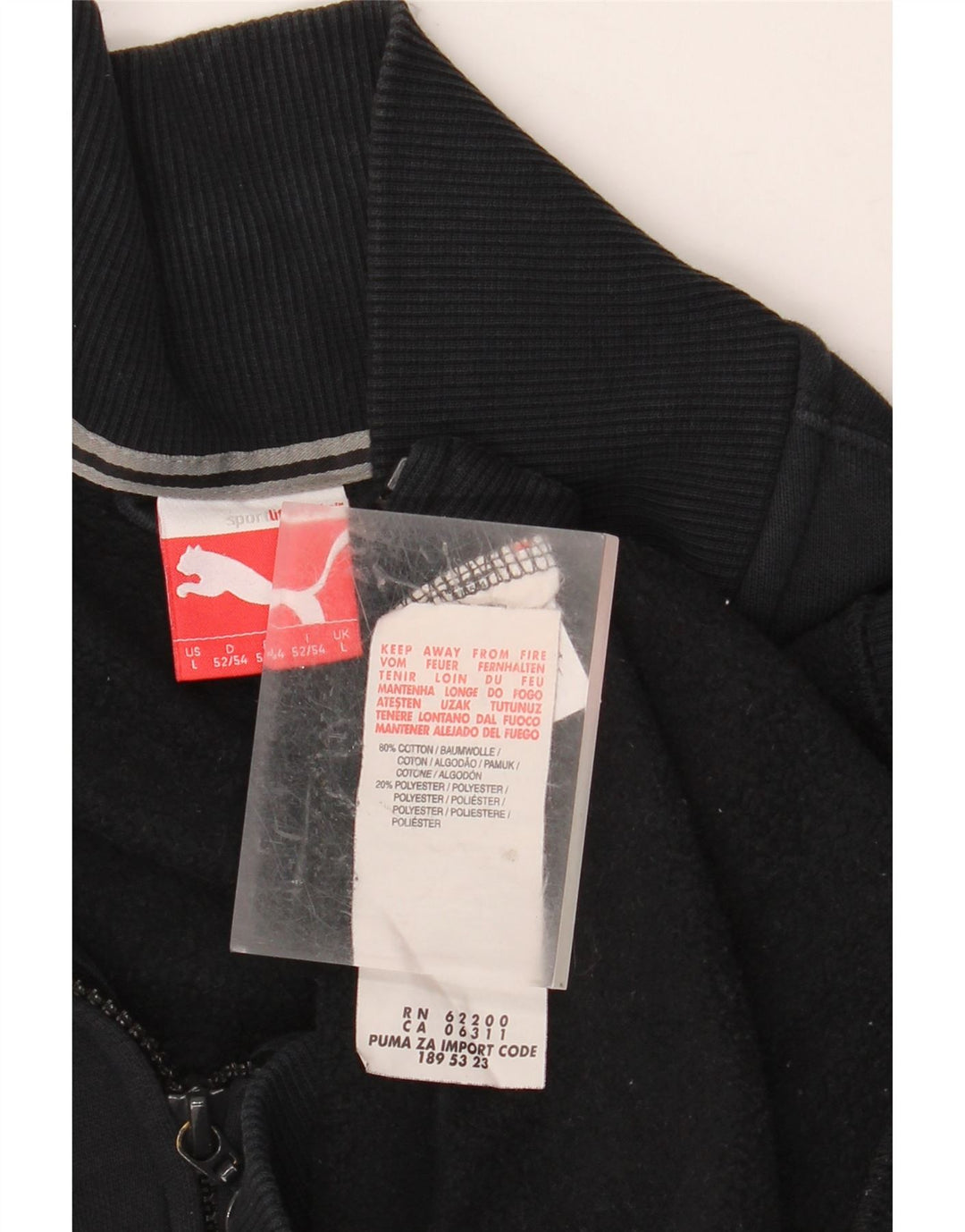 Jachetă de top pentru trening grafic PUMA pentru bărbați, mare, negru, bumbac