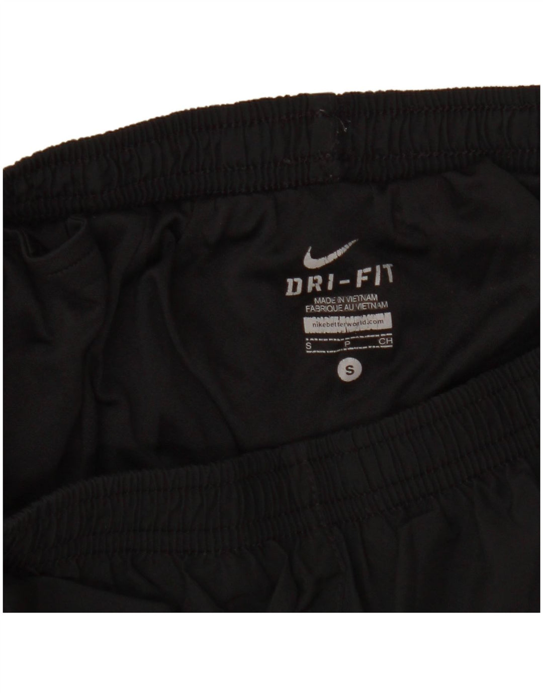 Pantaloni scurți sport NIKE Dri Fit Graphic pentru femei UK 8 Small Black Colorblock