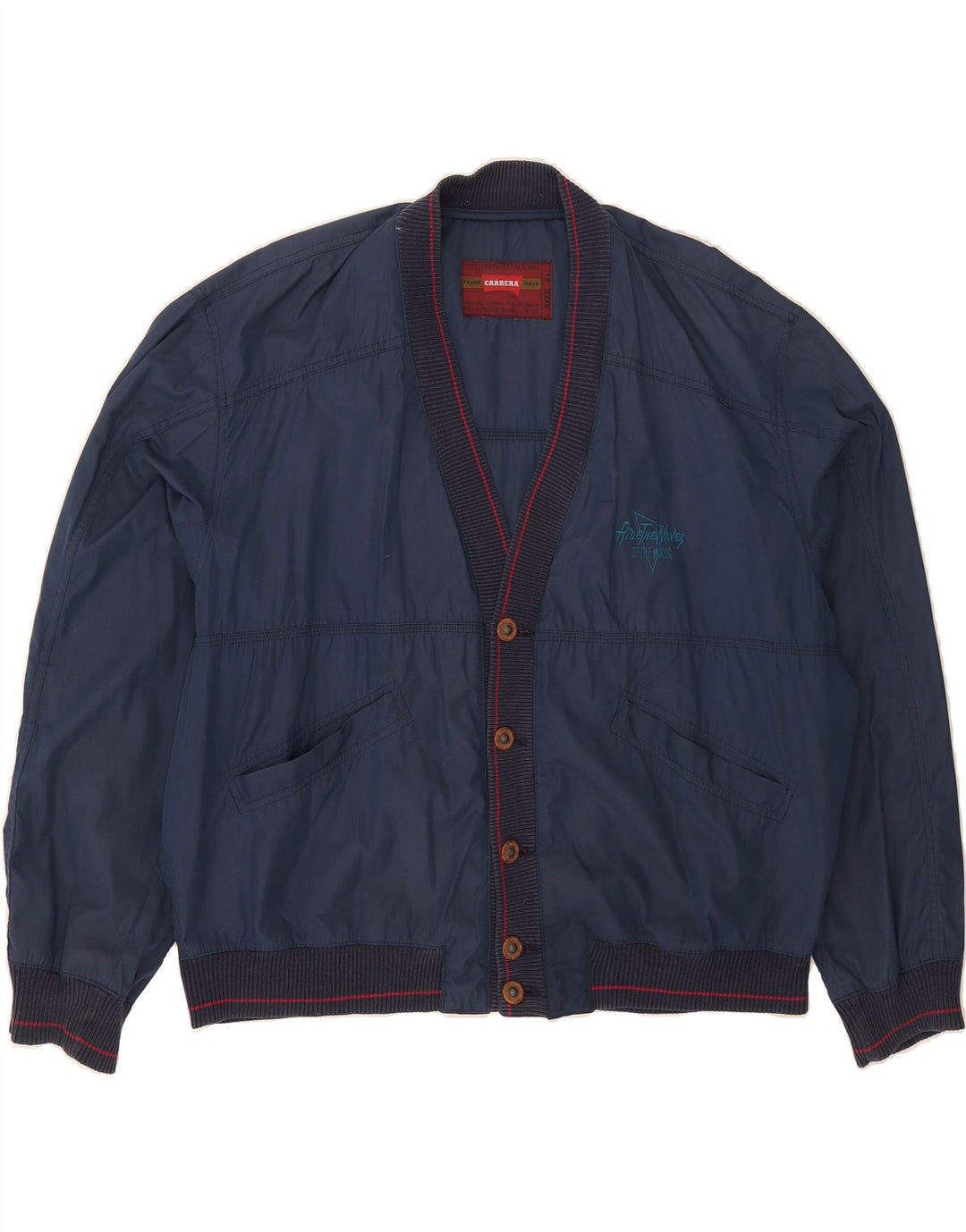 CARRERA Mens Bomber Jacket UK 42 XL Navy Blue Vintage Carrera and Second-Hand Carrera from Messina Hembry 