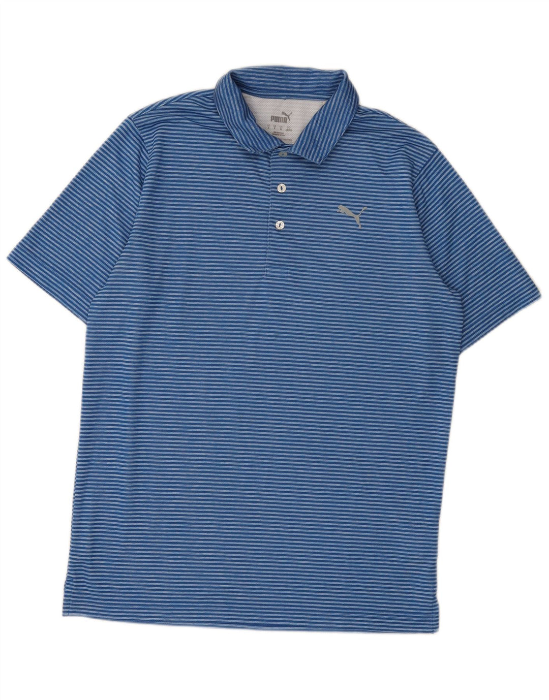 Tricou polo Puma pentru bărbați, poliester cu dungi albastre medii