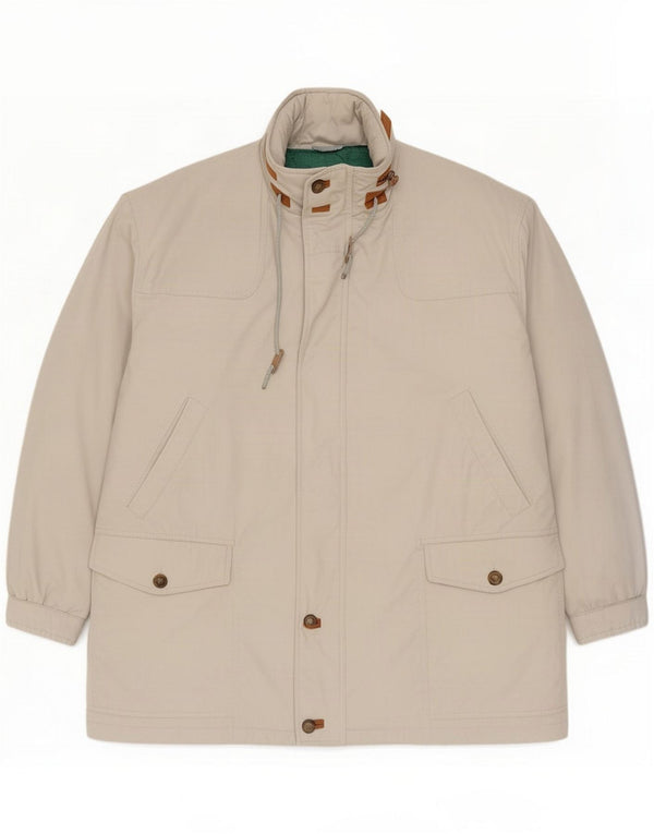 Wampum Mens Hooded Utility Jacket UK 40 Large Gri Viscose
