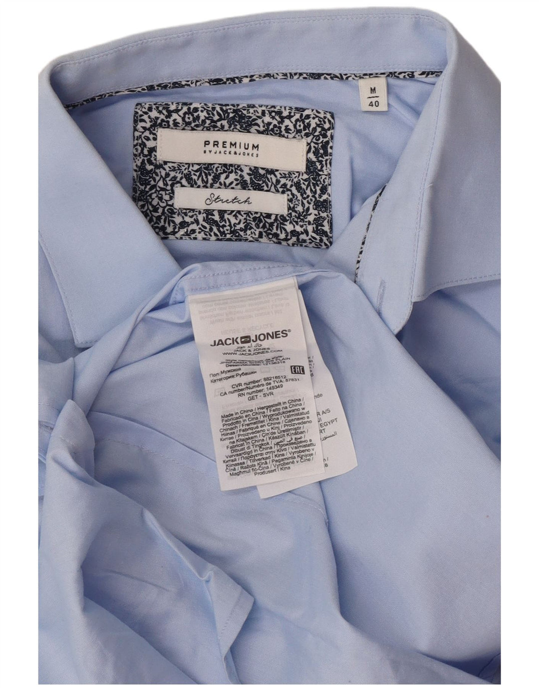 Cămașă Jack & Jones pentru bărbați cu mânecă scurtă, mărimea 40, bumbac albastru mediu