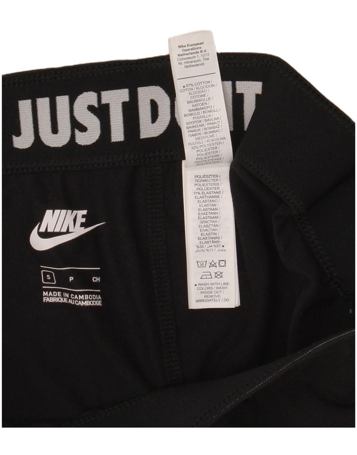 Leggings grafic NIKE pentru femei UK 8, bumbac negru mic
