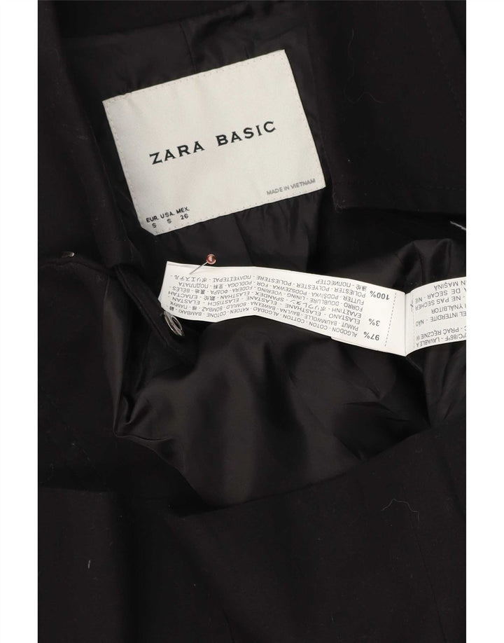 Jachetă pentru femei Zara cu fermoar complet UK 10, bumbac negru mic