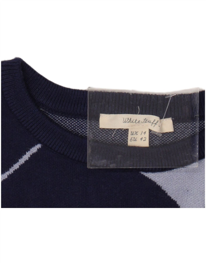 WHITE STUFF Pulover pentru femei cu decolteu rotund UK 14 mare bleumarin cu dungi