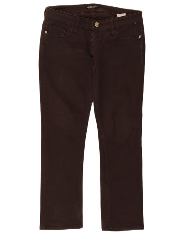 Blugi slim pentru femei Guess W29 L27 maro bumbac