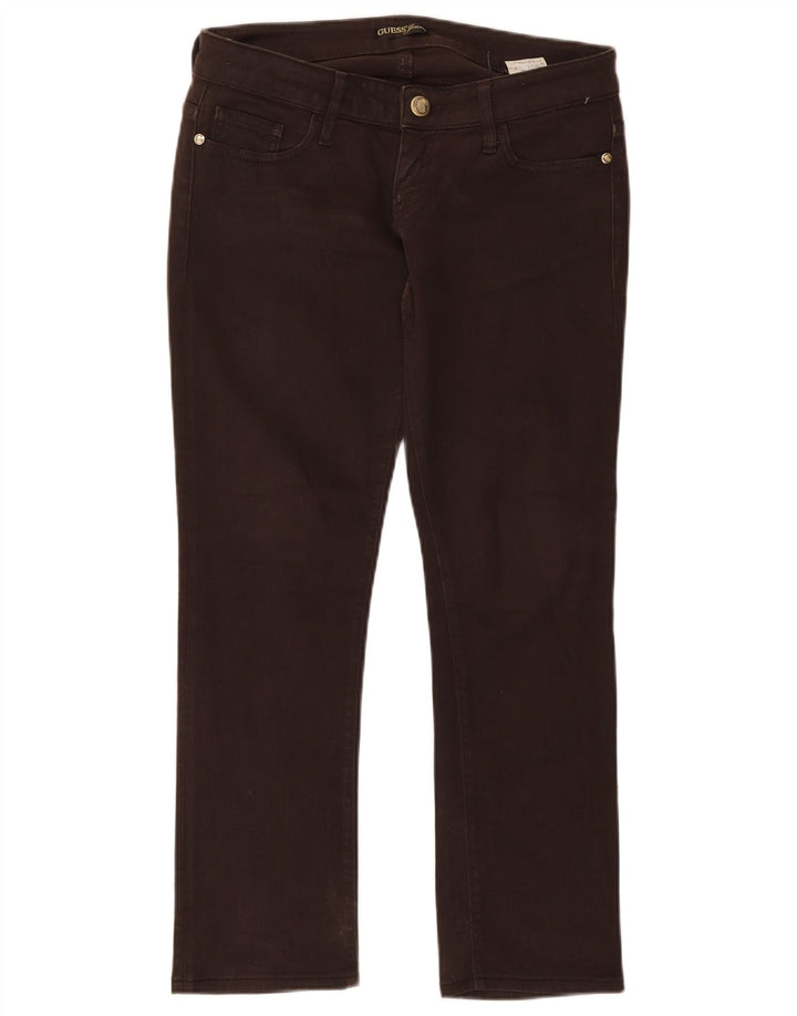 Blugi slim pentru femei Guess W29 L27 maro bumbac