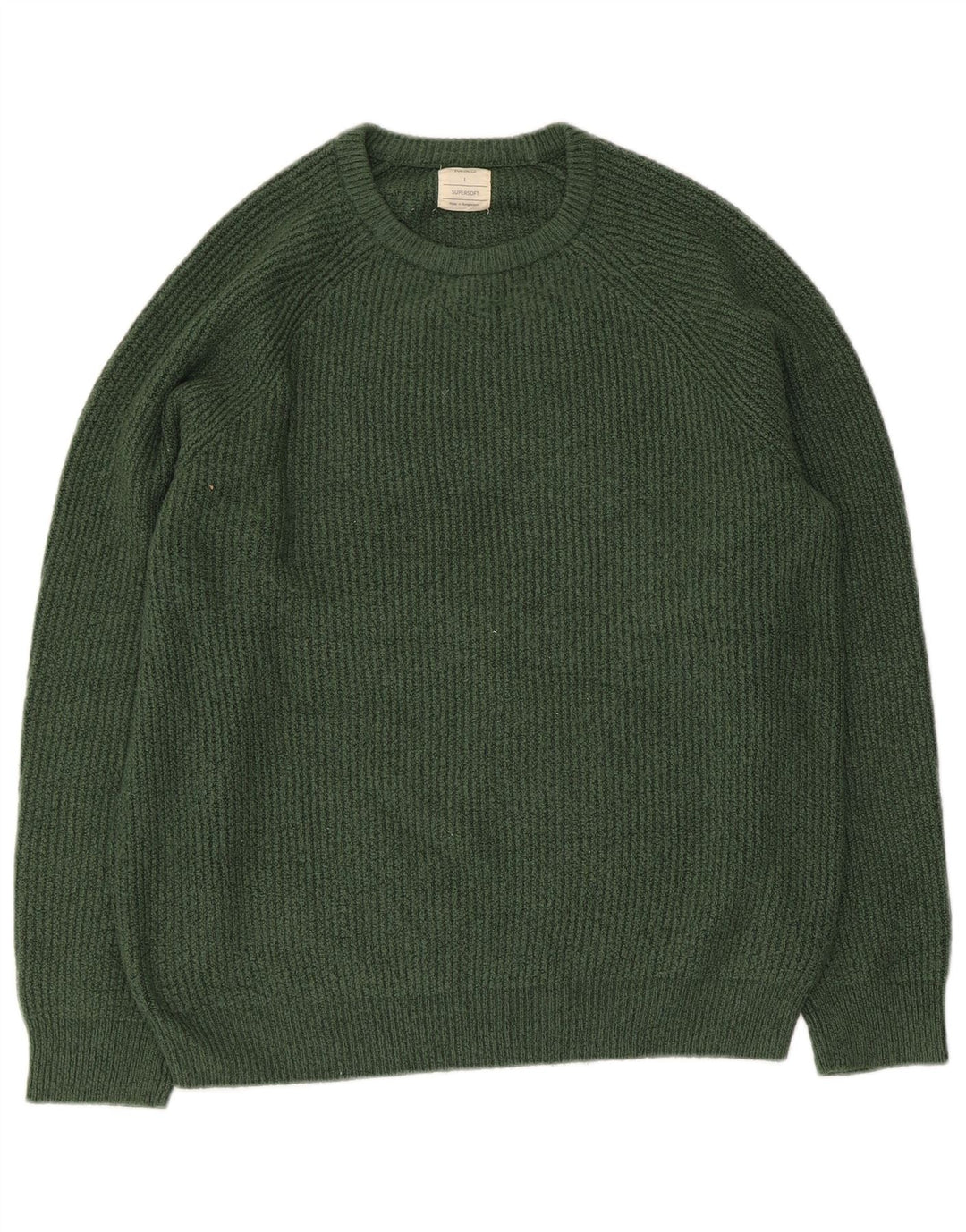 Pulover pentru bărbați Marks & Spencer, cu gât crew, poliamidă verde mare