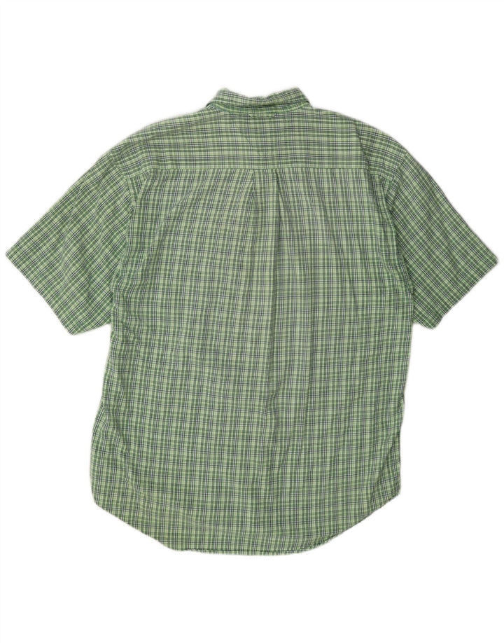 Cămașă cu mânecă scurtă Tommy Hilfiger pentru bărbați, bumbac cu carouri verzi mari