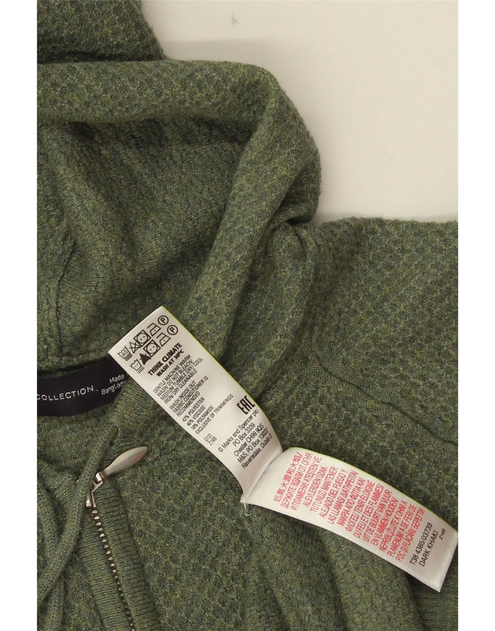 Pulover cardigan cu glugă pentru femei Marks & Spencer UK 14 Poliester verde mediu