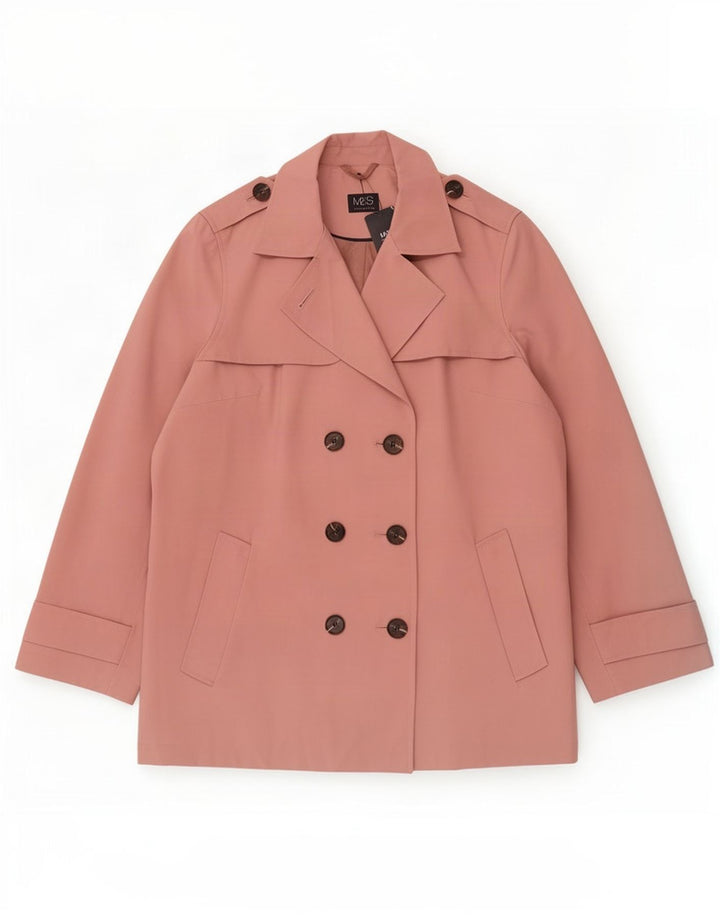 Trench pentru femei Marks & Spencer UK 18 XL roz poliester