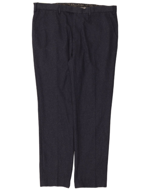Pantaloni chino subțiri pentru bărbați Marks & Spencer L40 L33 Lână bleumarin