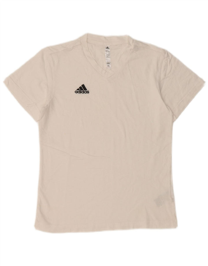 Tricou pentru femei ADIDAS, UK 8/10, bumbac alb mic