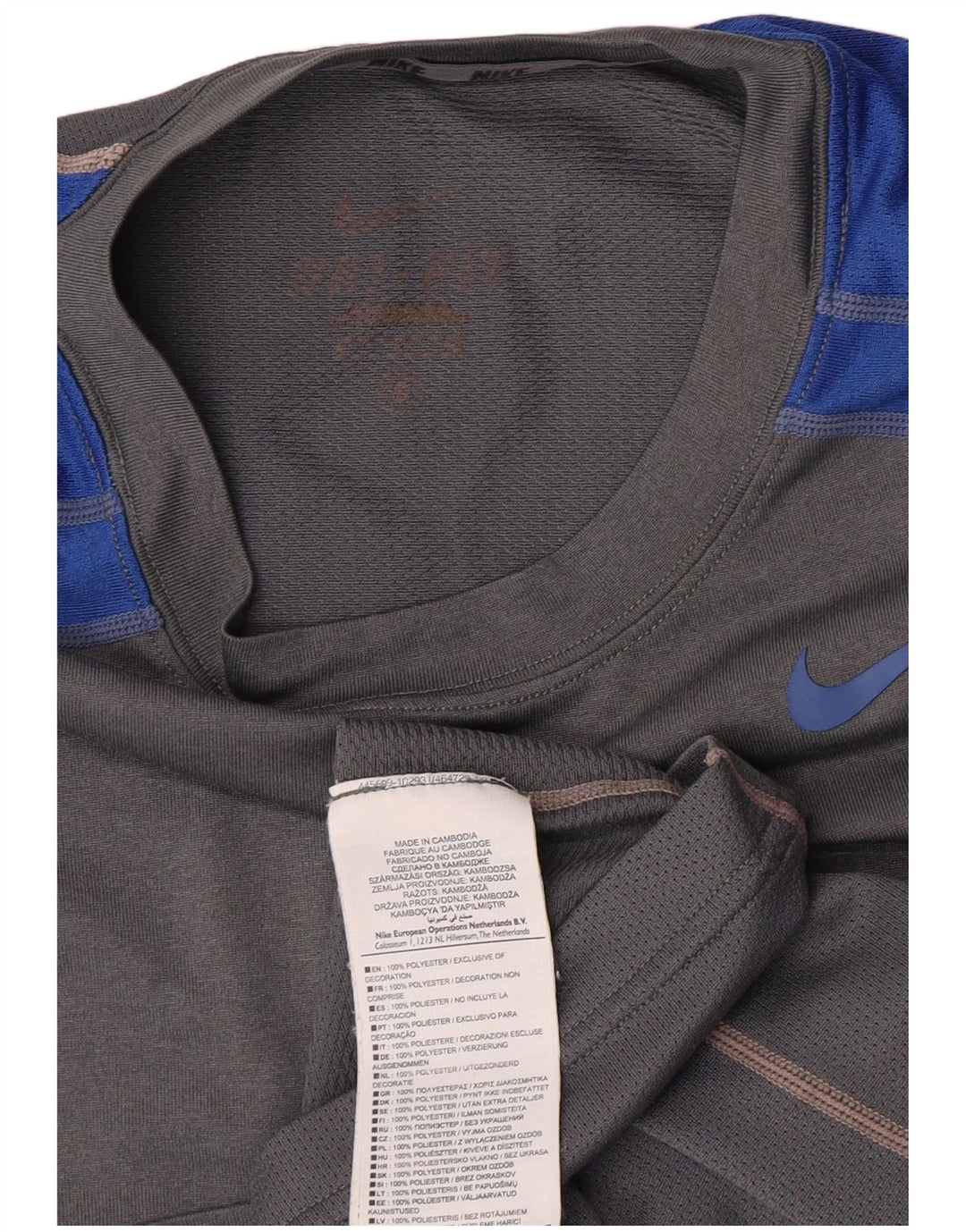 Tricou pentru bărbați Nike Top mic, gri, poliester color bloc
