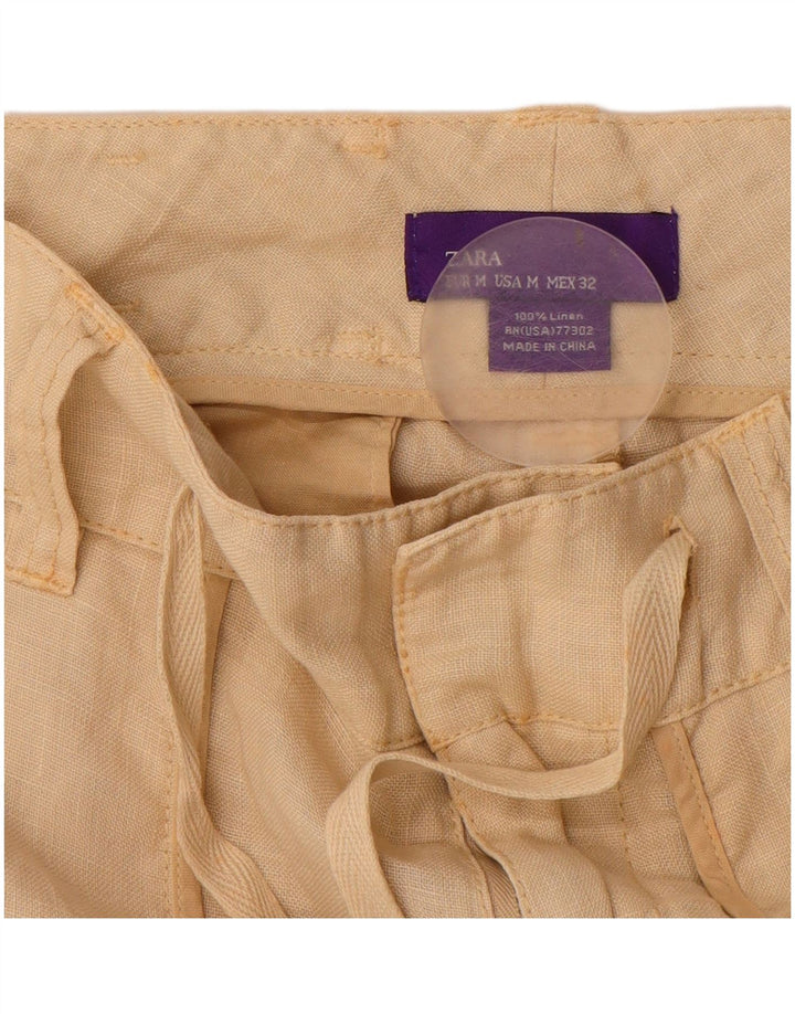 Pantaloni Drepți Casual ZARA Femei L30 L29 In Bej