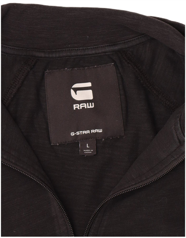 G-Star Top cu fermoar pentru bărbați cu mânecă lungă, mare, negru