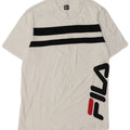 Tricou cu grafică pentru bărbați FILA Top, mediu alb, bumbac cu dungi