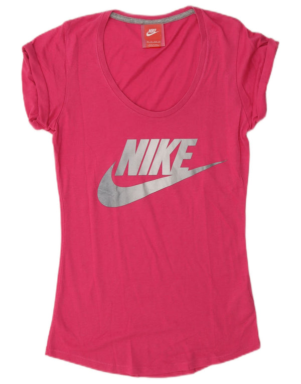 Tricou grafic supradimensionat pentru femei Nike UK 6 XS poliester roz