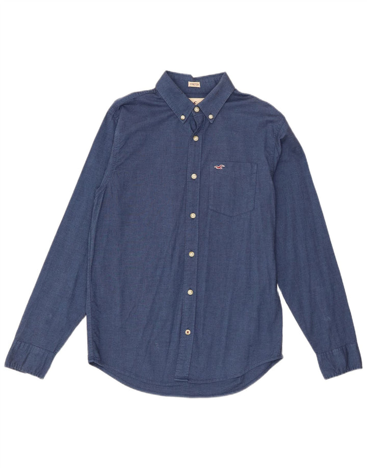Cămașă Hollister Bărbați Mic Albastru Bumbac