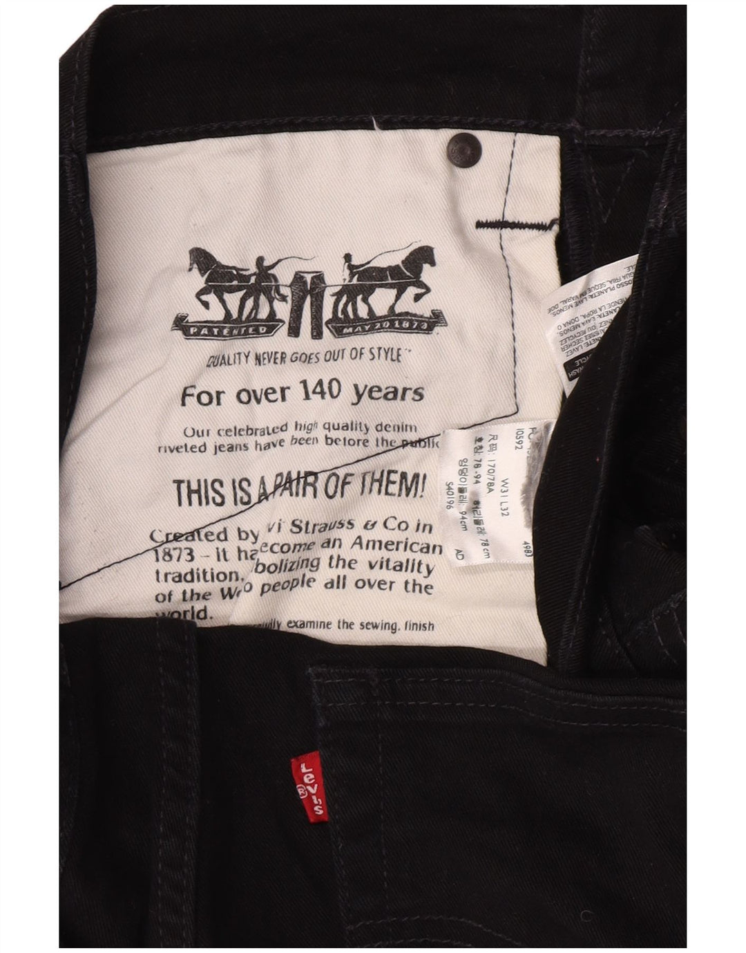 Blugi slim pentru bărbați Levi's W31 L27 negri