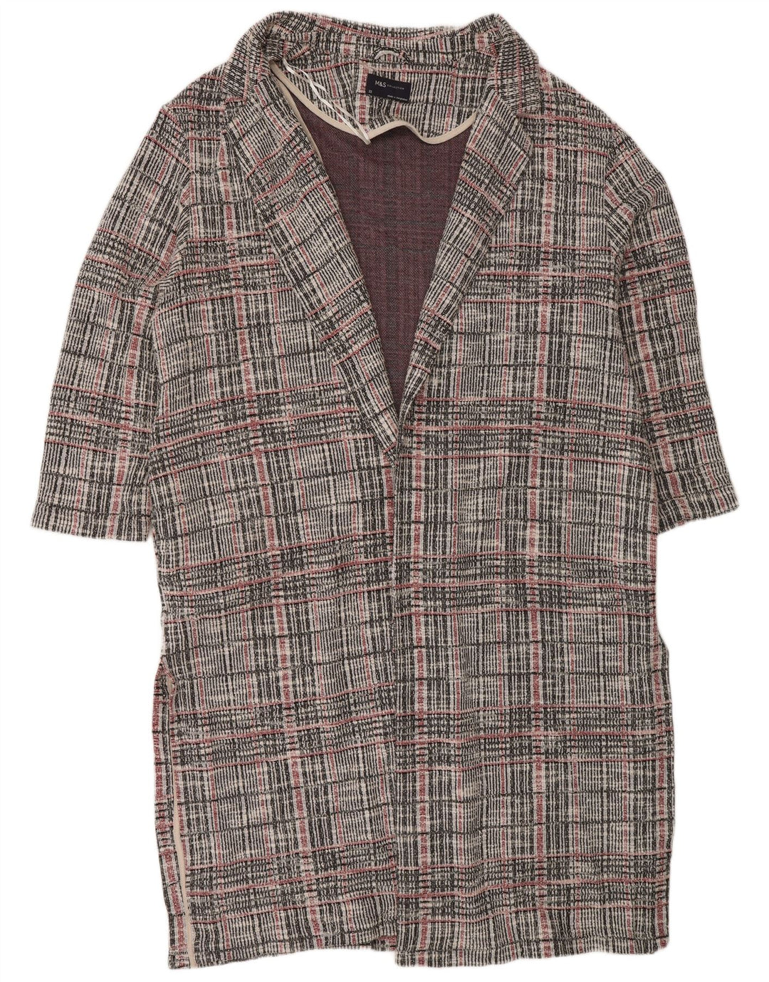 Pulover cardigan cu paragate pentru femei Marks & Spencer UK 22 3XL Gri Check