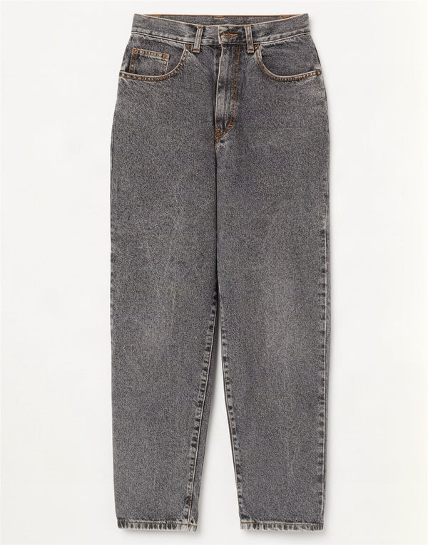 Blugi conici vintage pentru femei cu talie înaltă IT 40 Small W26 L30 bumbac gri