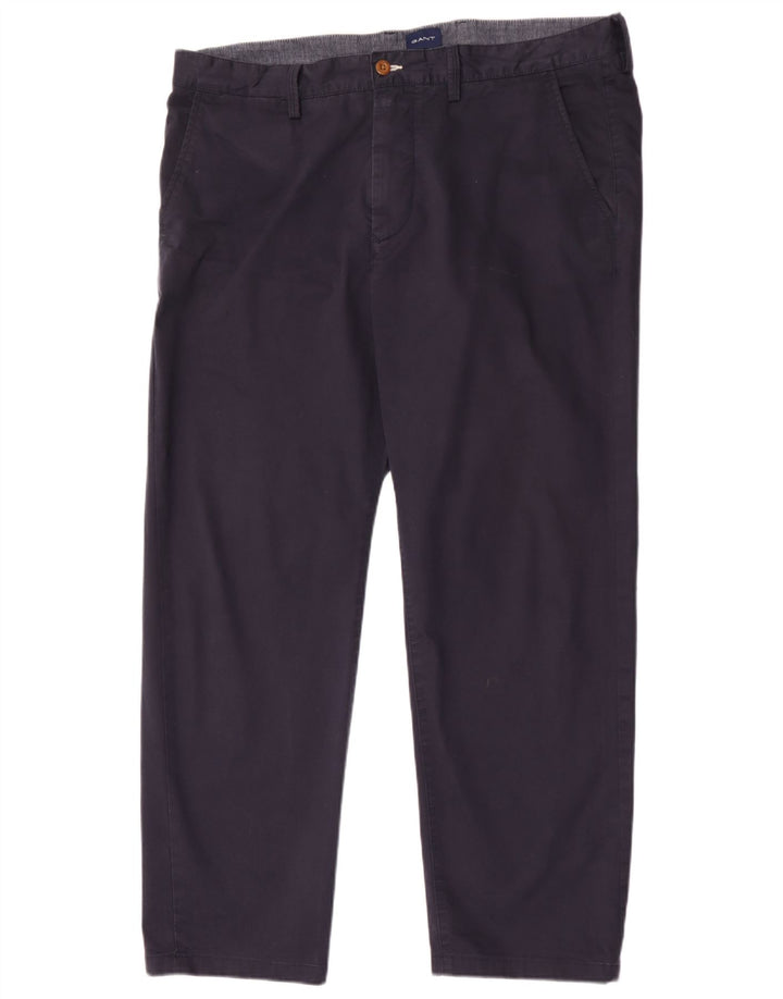 Pantaloni chino obișnuiți pentru bărbați Gant L38 L30 bumbac bleumarin