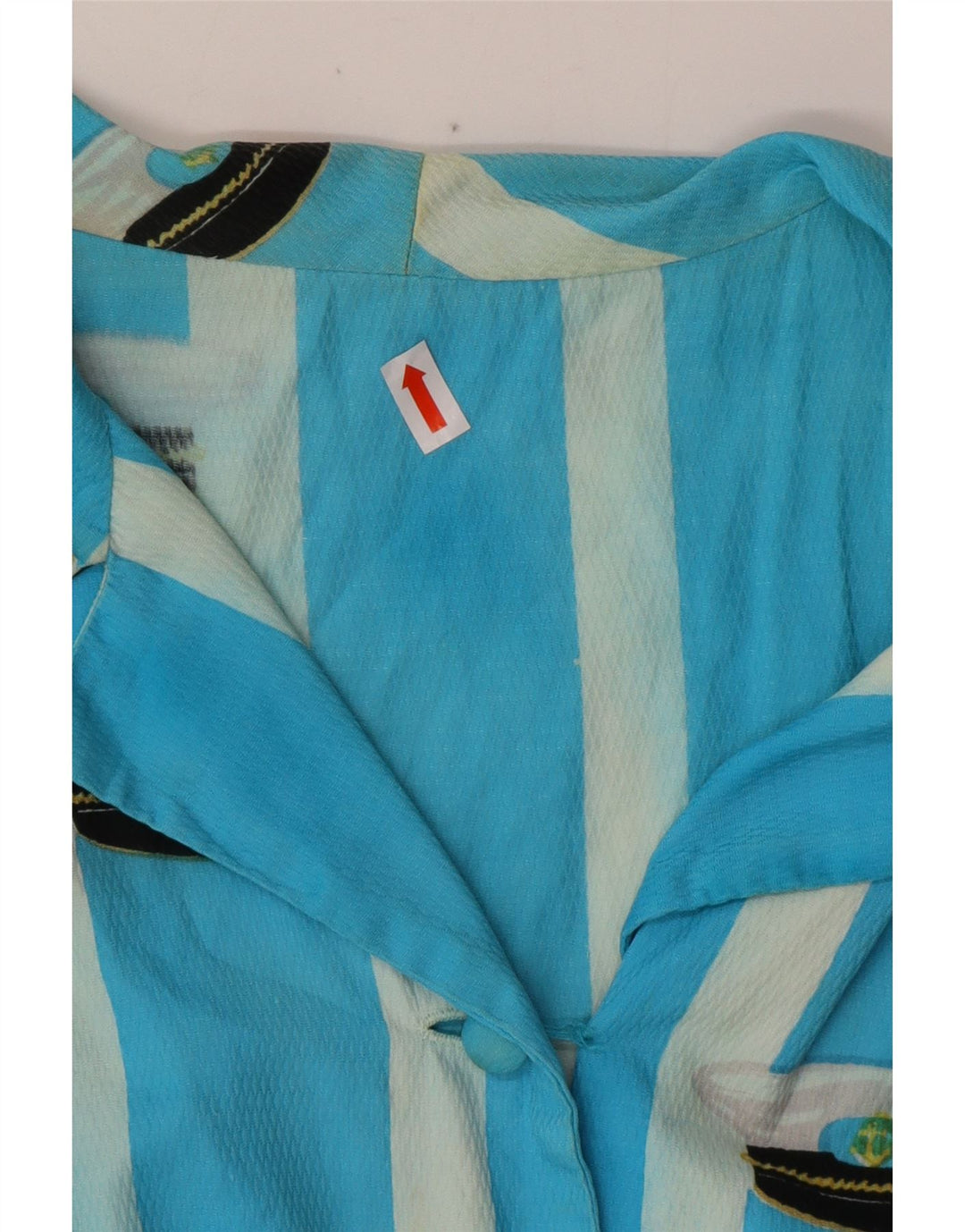 Bluză cămașă fără mâneci pentru femei VINTAGE UK 16 mare cu dungi albastre