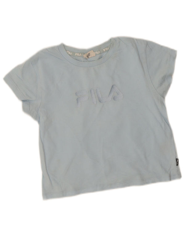 Tricou Fila Fete Crop Graphic Top 9-10 Ani Bumbac Albastru