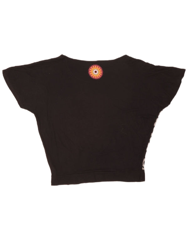 Bluză cu grafică Desigual pentru femei UK 14 Medium Black Geometric Viscose