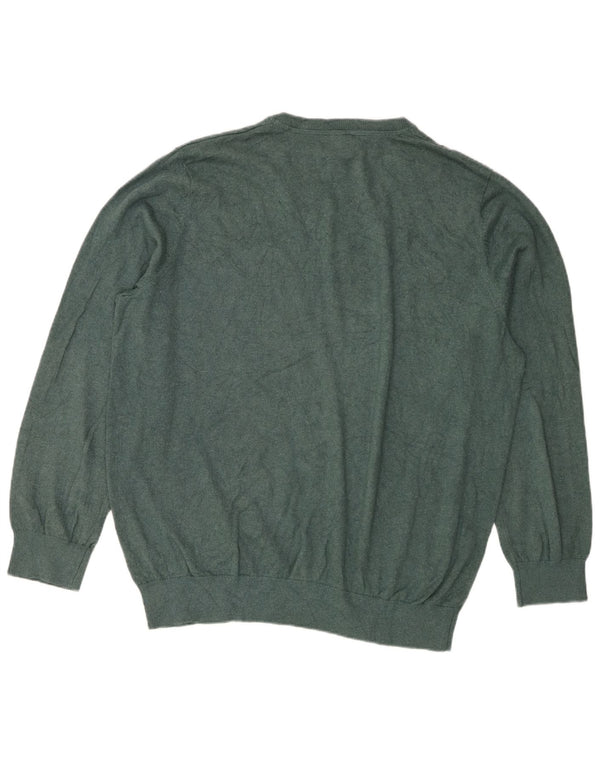 Pulover cu decolteu în V pentru bărbați L.L.Bean, bumbac verde XL