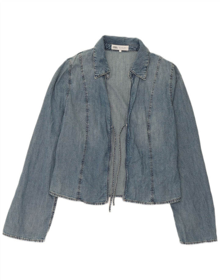 Jachetă de blugi pentru femei Zara UK 18 XL, albastru, bumbac
