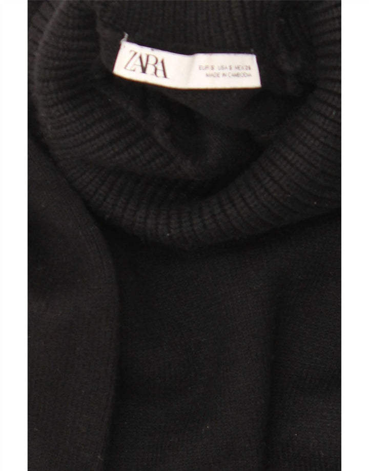 Pulover pentru femei cu paragate supradimensionat cu gât rulat Zara UK 10 Mic Negru