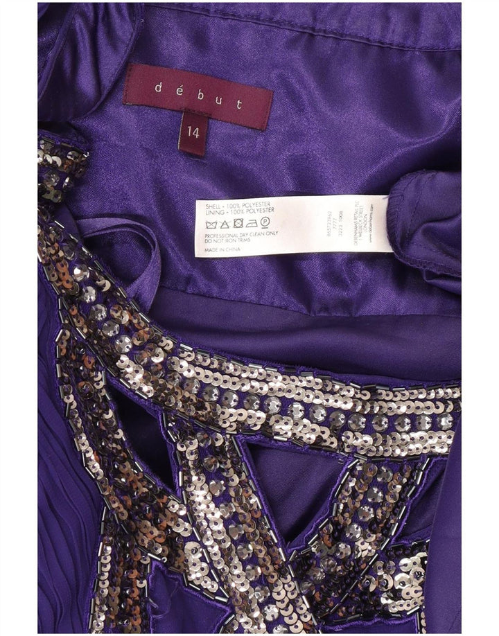 Rochie maxi fără mâneci pentru femei Debut UK 14 Poliester violet mediu
