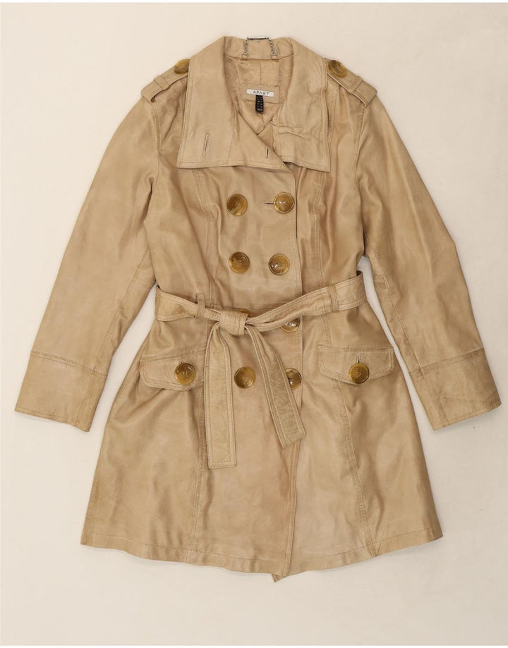 APART Womens Leather Coat UK 16 Large Beige Leather Vintage Apart and Second-Hand Apart from Messina Hembry 