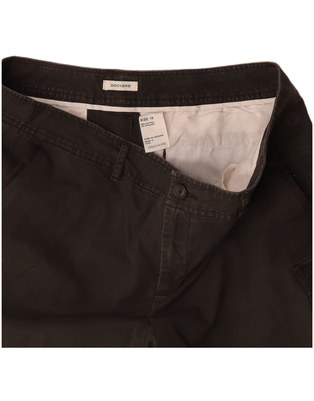 Pantaloni scurti cargo DOCKERS pentru femei US 16 2XL W38 bumbac gri