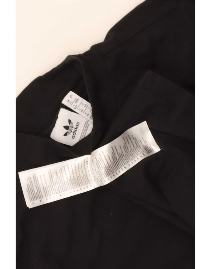 Adidas pentru femei Top cu mânecă lungă UK 12 Medium Black Bumbac