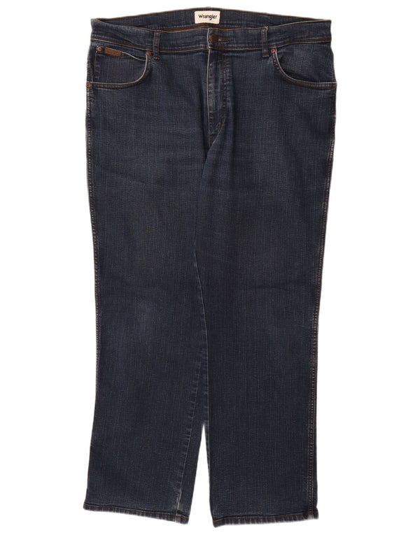 Blugi drepti pentru bărbați Wrangler W38 L30 bumbac bleumarin