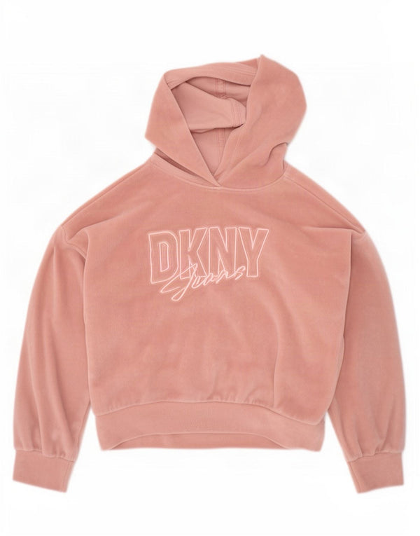 Pulover Dkny Fete din Velour Grafic 5-6 Ani Roz Poliester