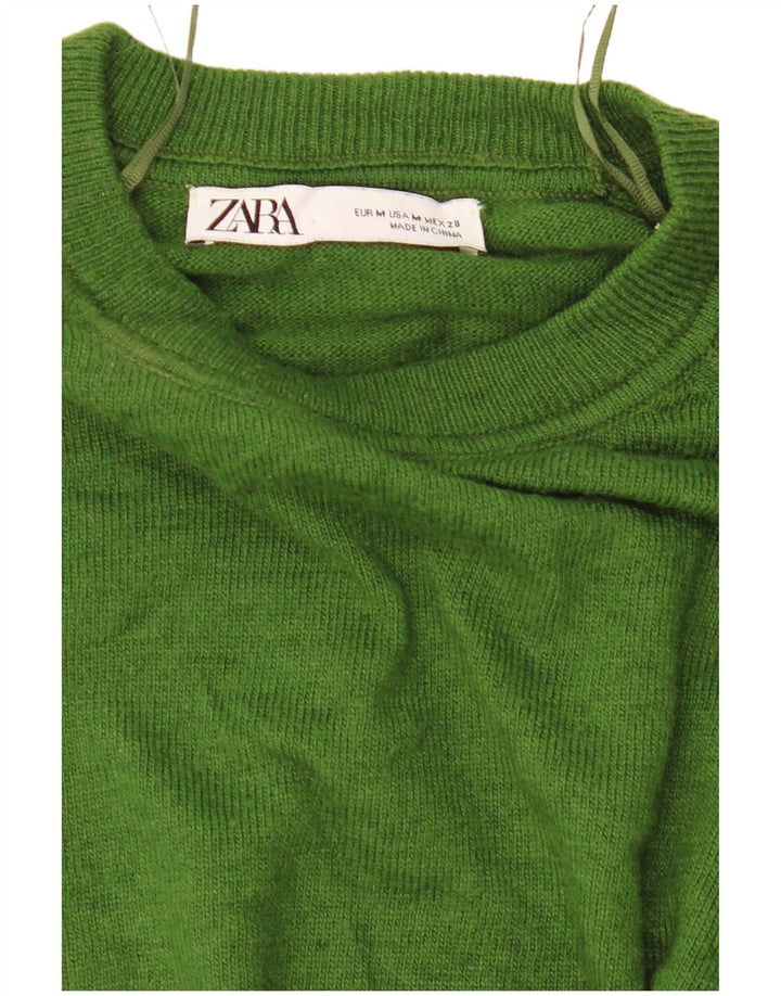 Top oversize cu mânecă lungă pentru femei Zara UK 14 verde mediu