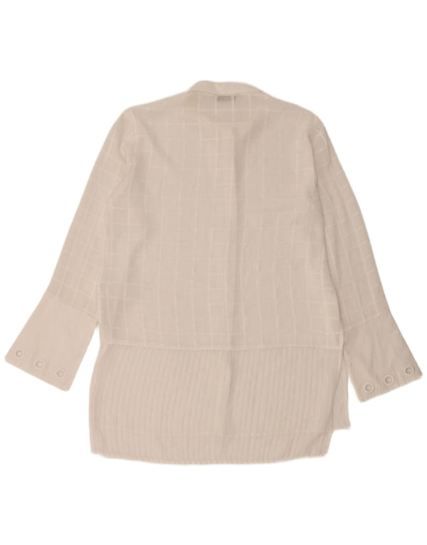 Bluză cămașă cu paragate DESIGUAL UK 16, mare, albă