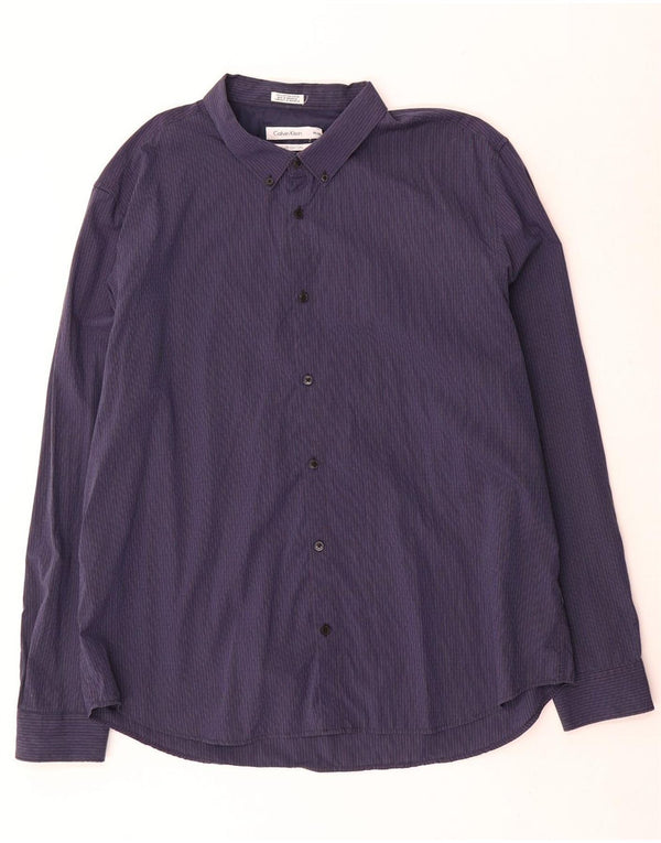 Cămașă pentru bărbați Calvin Klein 2XL, bumbac cu dungi, albastru marine