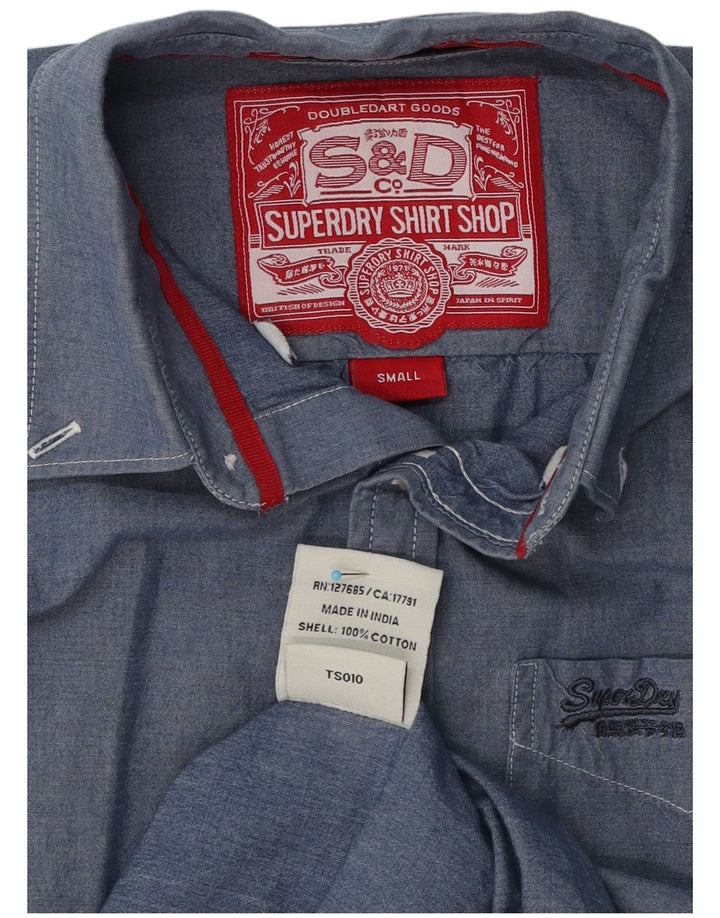 Cămașă pentru bărbați Superdry Bumbac albastru mic