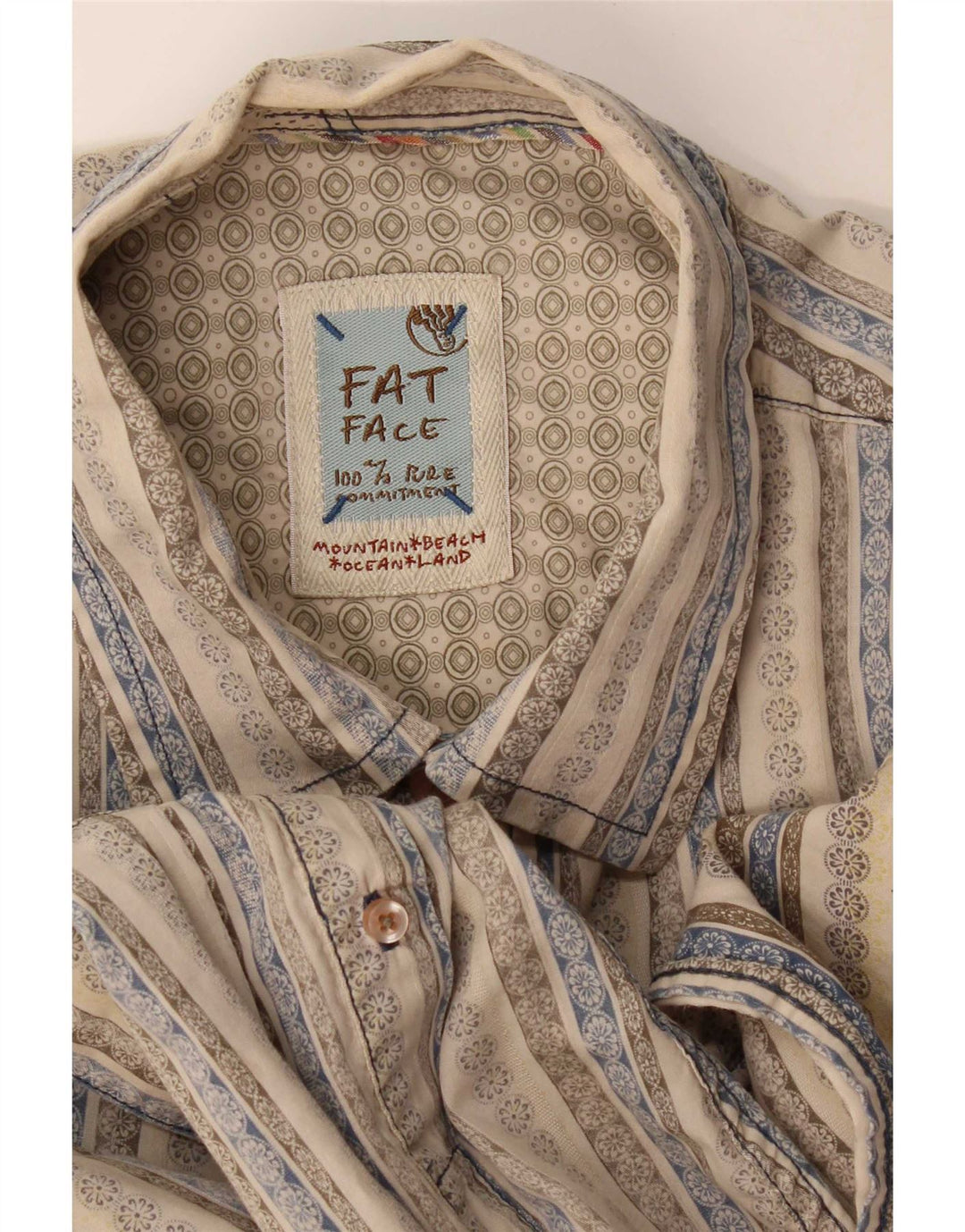 Cămașă pentru bărbați Fat Face, mare, bej, cu dungi