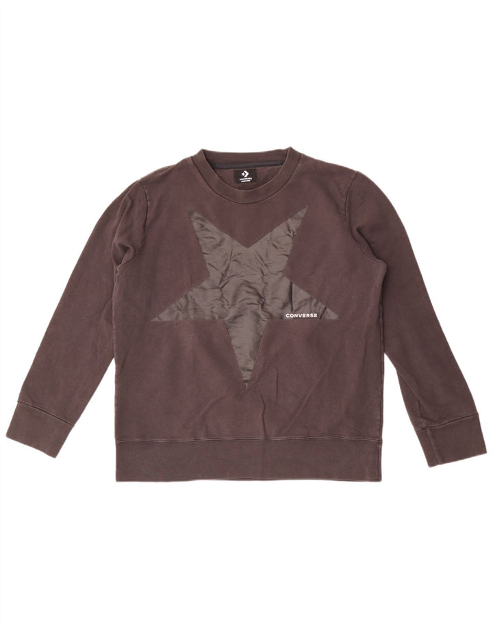 Pulover pentru damă Converse Graphic Pulover UK 16 Mare Bumbac gri
