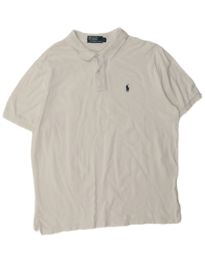 Cămașă Polo Ralph Lauren pentru bărbați, mare, alb, din bumbac