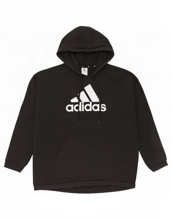 Pulover cu glugă cu grafic Adidas pentru femei UK 16/18 mare, negru, bumbac